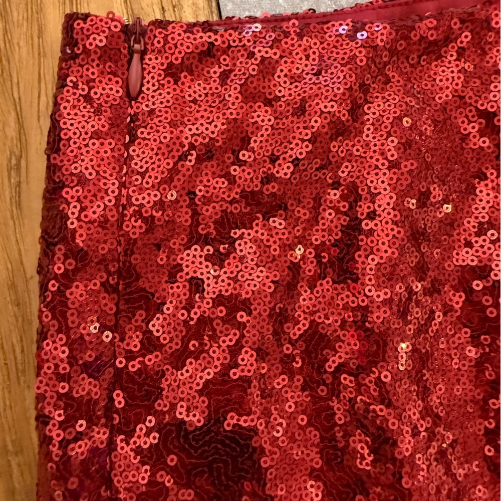 ASTR the Label Sequin Holiday Party Burgundy Red Wine Mini Skirt Size XL - Picture 6 of 9